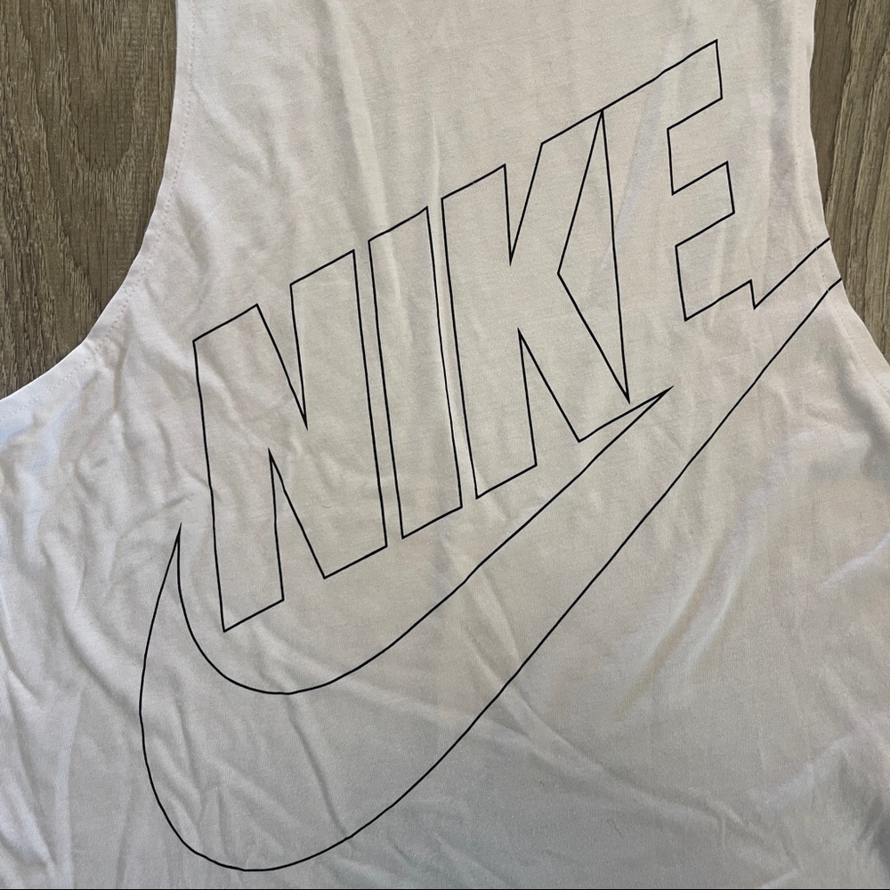 Nike Graphic White Tank- Muscle Tank - Cut Off - 822234-100 - Size Small - Picture 4 of 7